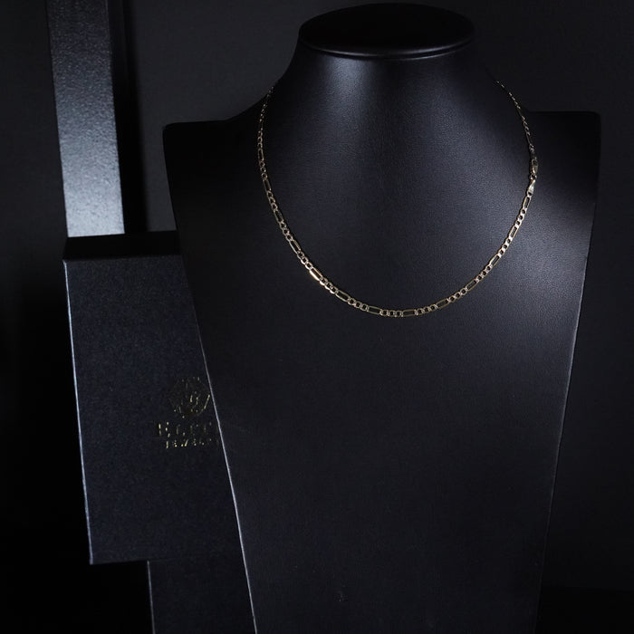 Cadena Figaro Pave 3mm Oro 10K - Elite Jewelry Store 