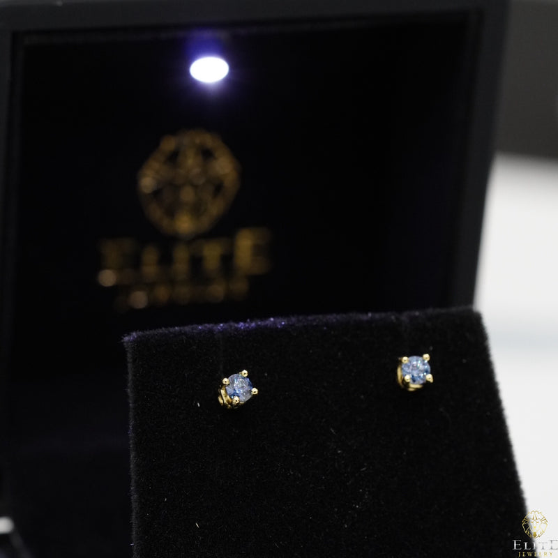Dormilona Moissanite Azul 3mm (Pequeña) - Elite Jewelry Store 