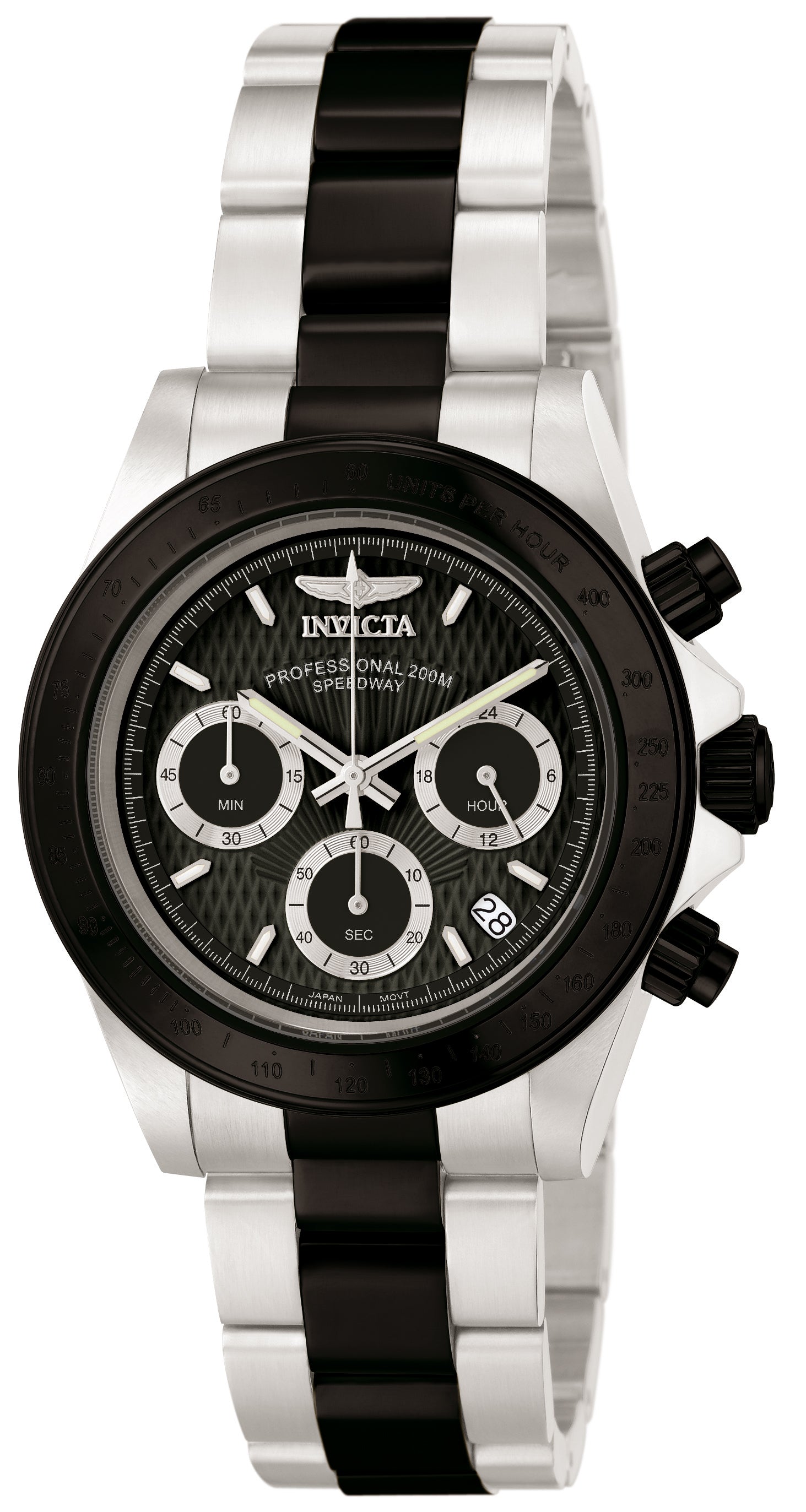 Invicta 40mm Speedway Plata/Negro + Pantallas Negras