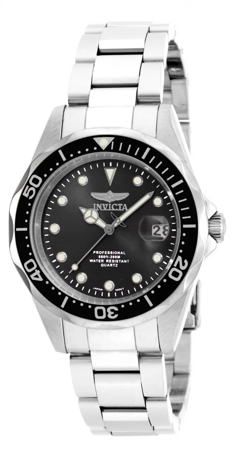 Invicta Men's 17046 Pro Diver Quartz 3 Hand Black Dial Watch
