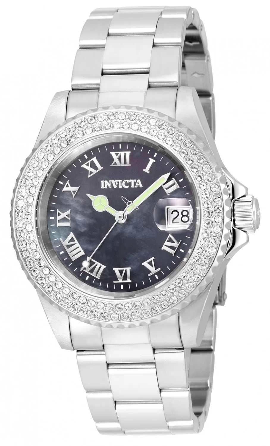 Invicta Women's 21711 Angel  Quartz 3 Hand Black Dial Watch