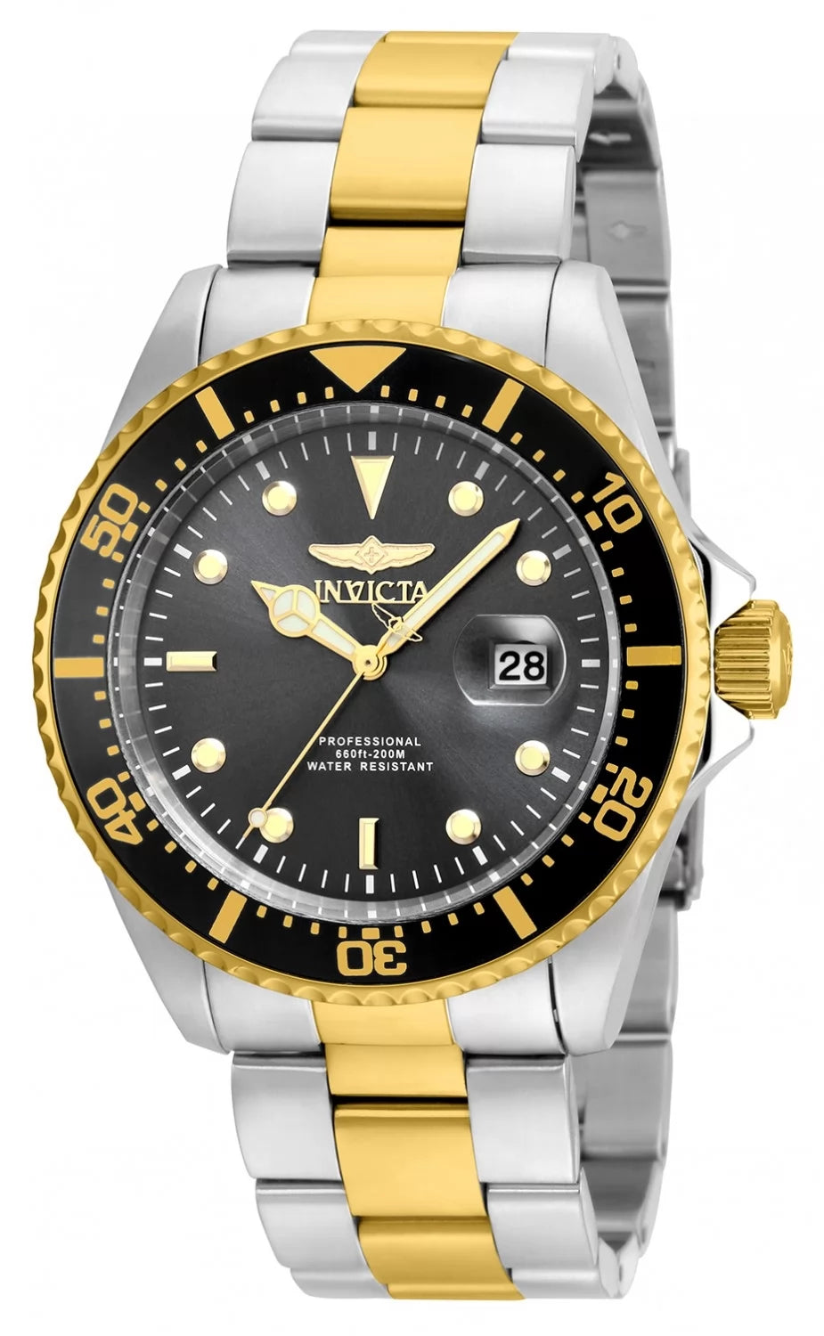 Invicta Men's 22057 Pro Diver Quartz 3 Hand Grey Dial Watch