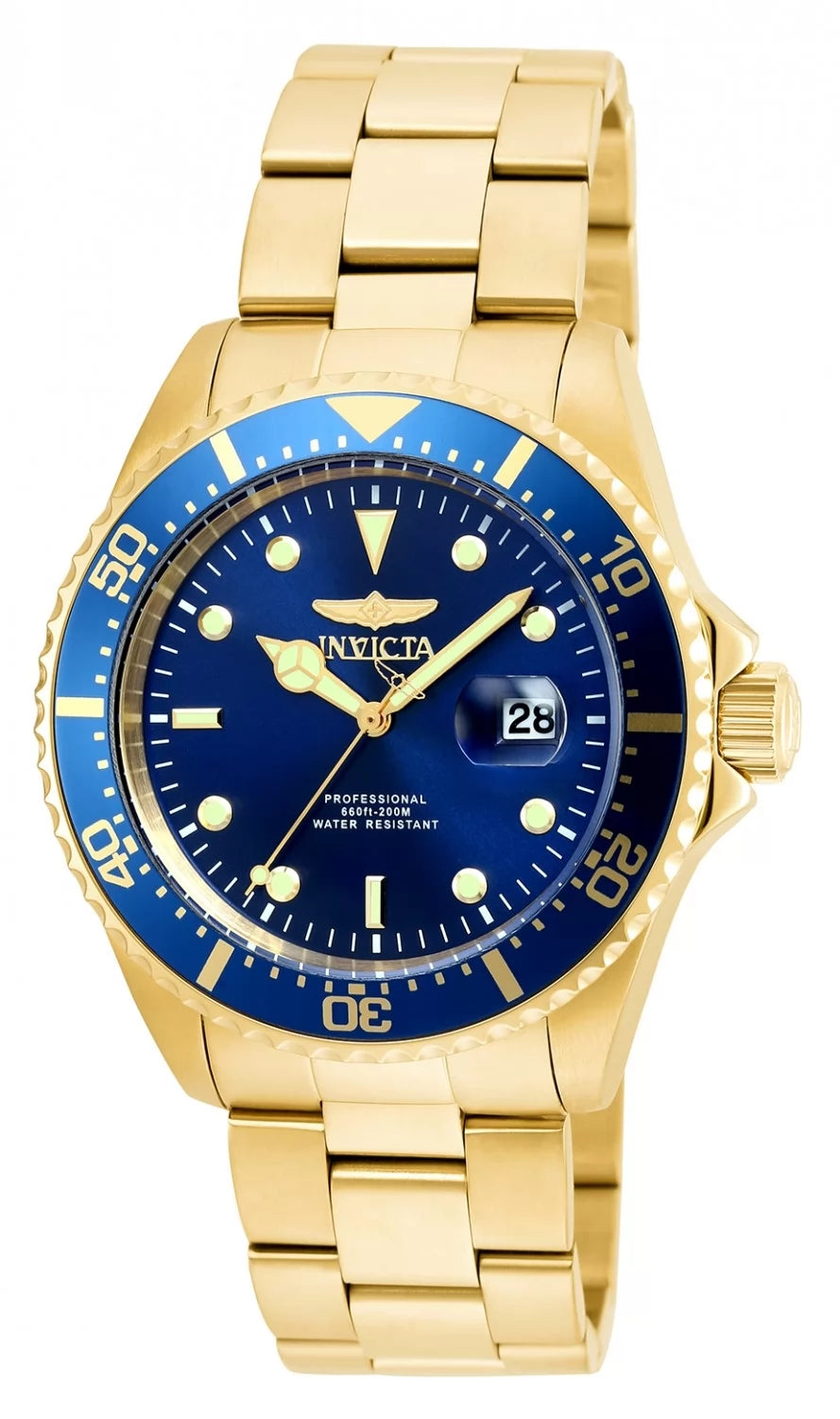 Invicta Men's 22063 Pro Diver Quartz 3 Hand Blue Dial Watch