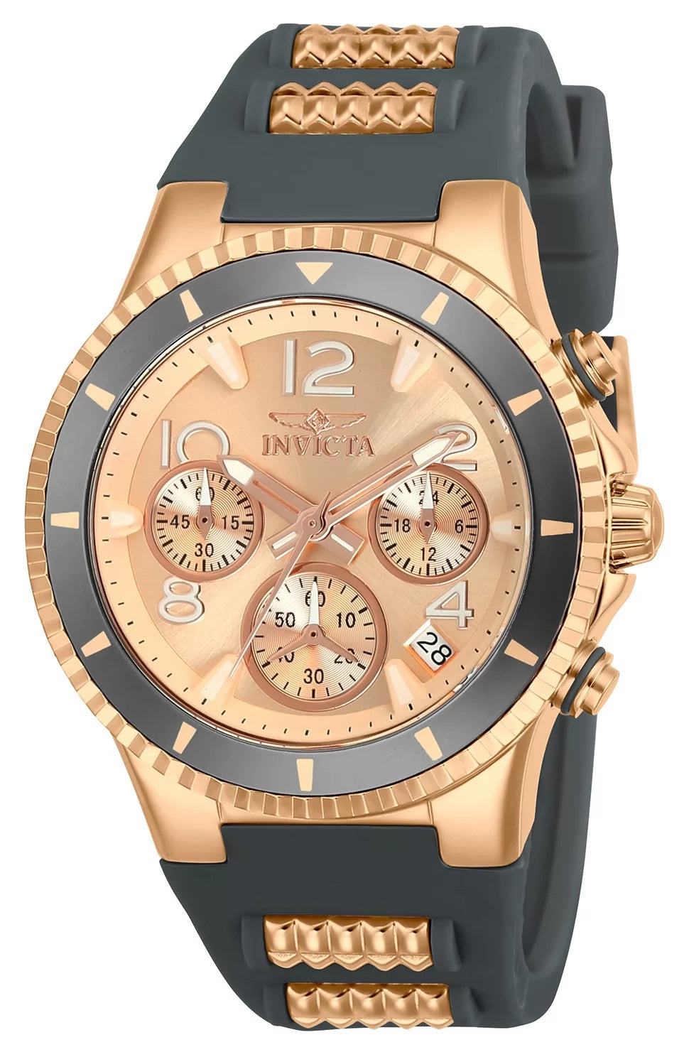 Invicta Men's 24189 BLU Quartz 3 Hand Rose Gold Dial Watch
