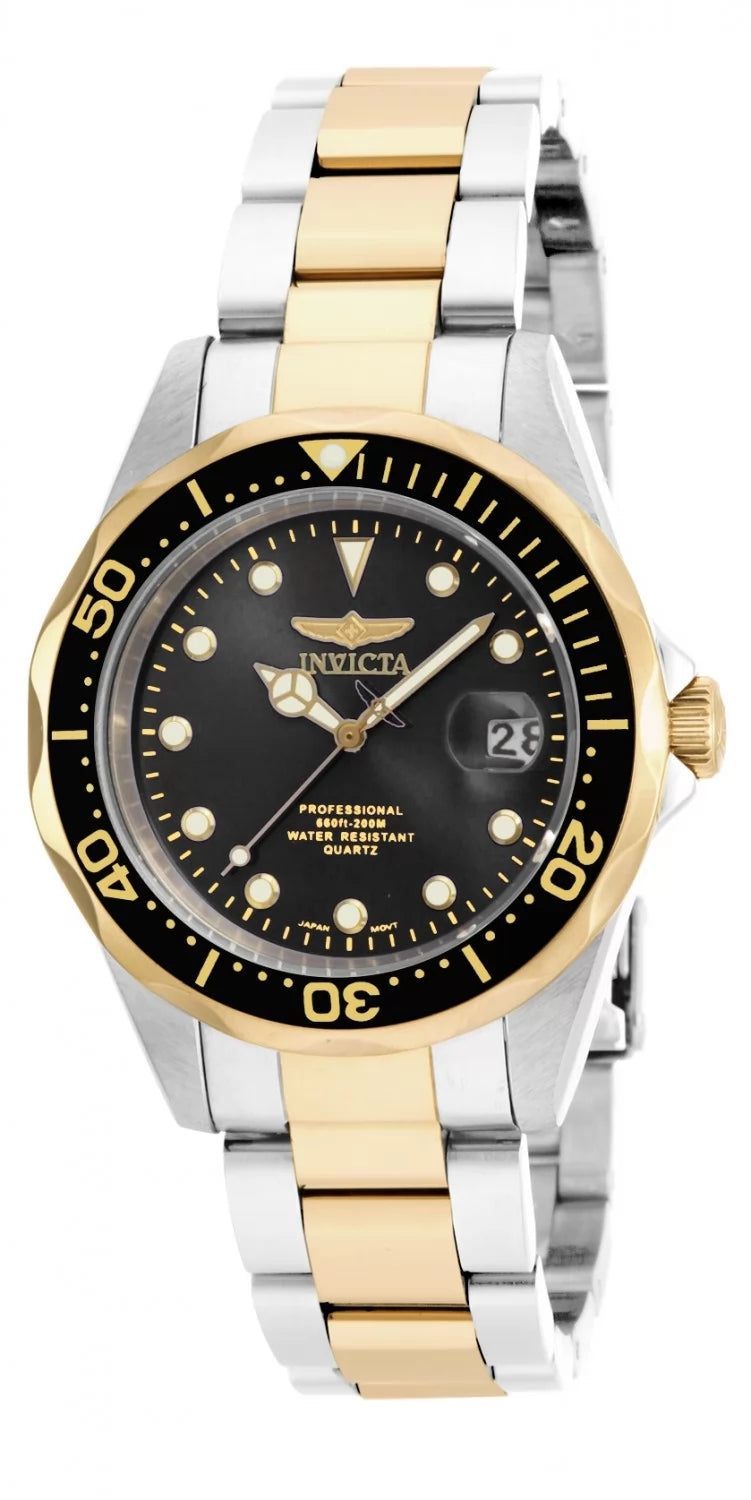 Invicta Men's 17049 Pro Diver Quartz 3 Hand Black Dial Watch