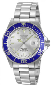 Invicta Men's 14123 Pro Diver Quartz 3 Hand Silver Dial Watch