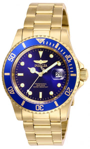 Invicta 40mm Pro Diver Dorado / Azul (Compra 2 Relojes y Recibe 1 Perfume Lattafa Mini Gratis)