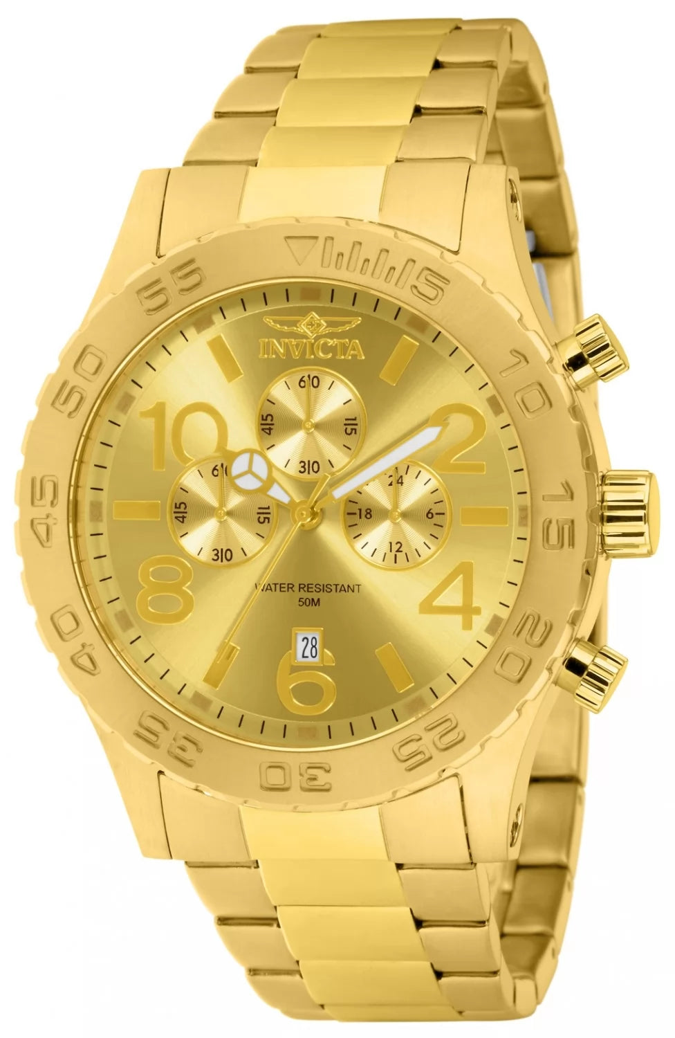 Invicta Men's 1270 Specialty Quartz Chronograph Gold Dial Watch