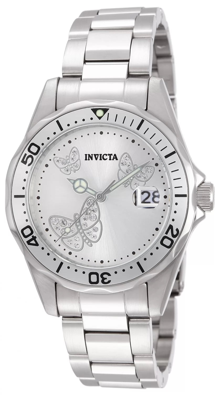 Invicta Men's 12503 Angel Quartz 3 Hand Metallic White Dial Watch