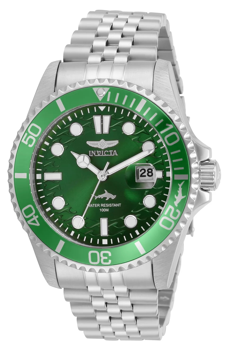 Invicta Men's 30611 Pro Diver Quartz 3 Hand Green Dial Watch