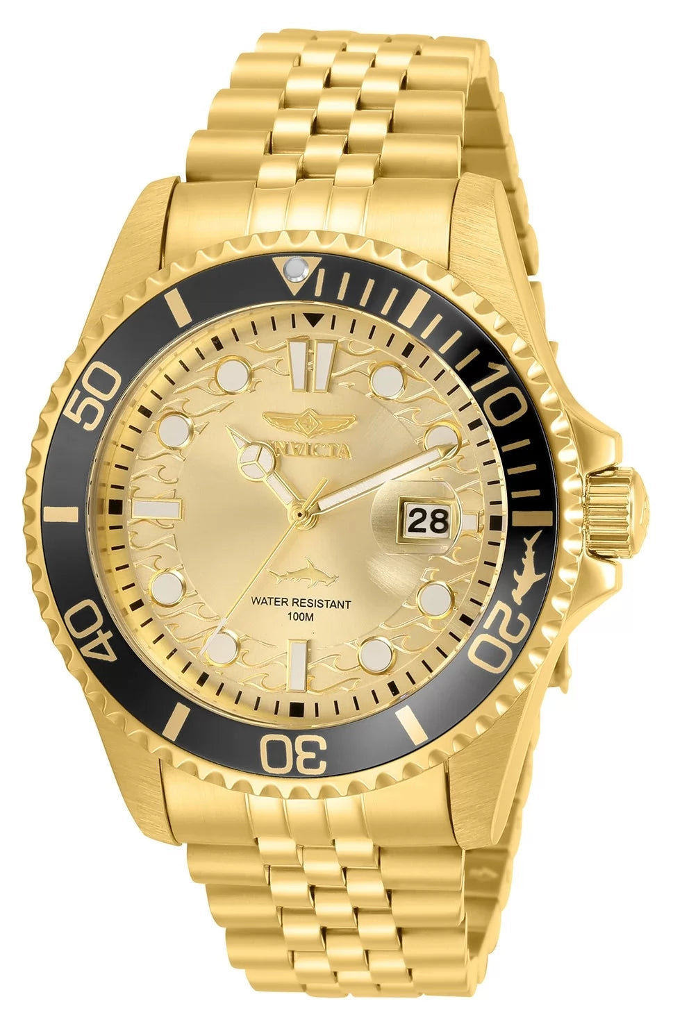 Invicta Men's 30613 Pro Diver Quartz 3 Hand Champagne Dial Watch