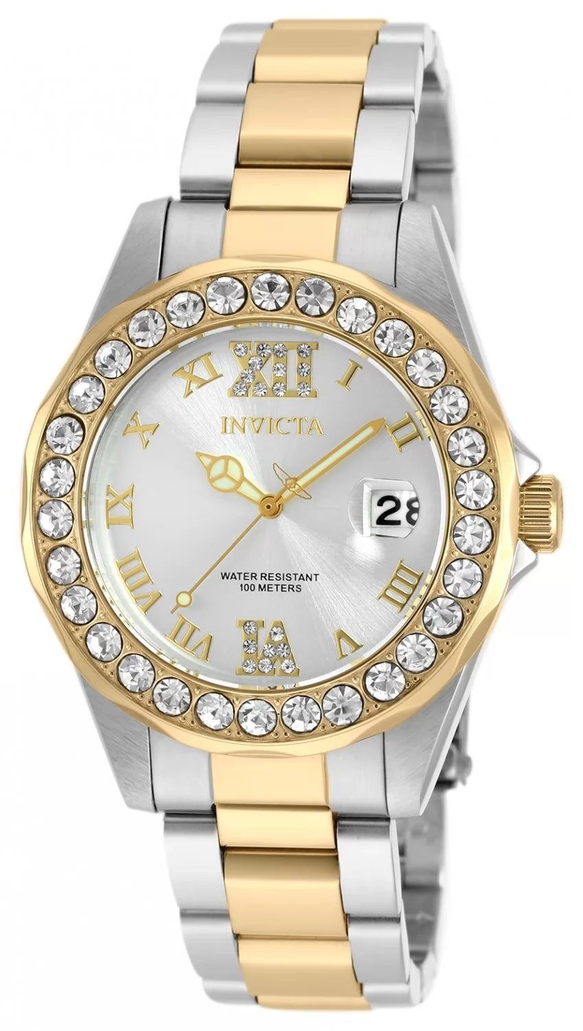 Invicta Women's 20215 Pro Diver Quartz 3 Hand Silver Dial Watch