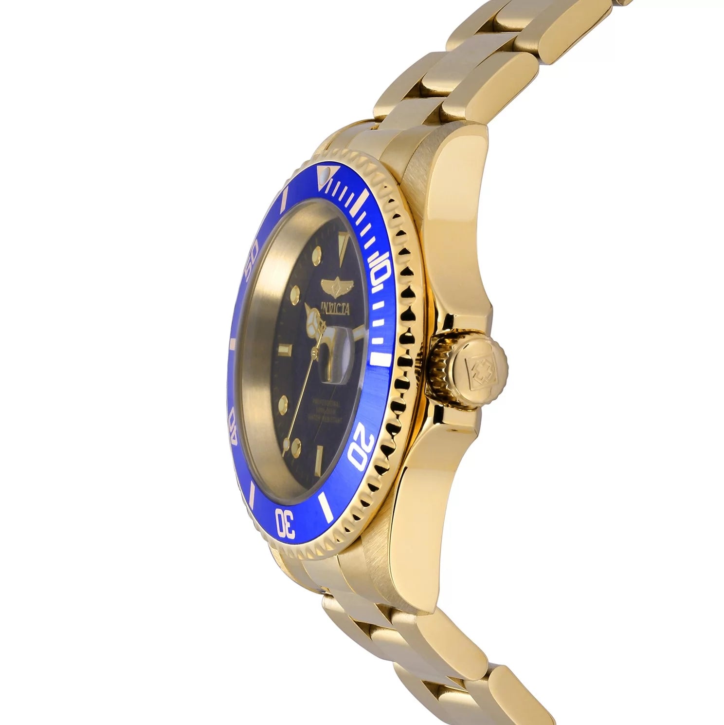 Invicta 40mm Pro Diver Dorado / Azul (Compra 2 Relojes y Recibe 1 Perfume Lattafa Mini Gratis)