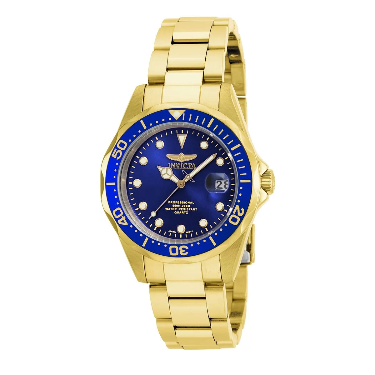 Invicta Men's 17052 Pro Diver Quartz 3 Hand Blue Dial Watch