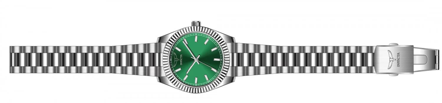 Invicta 40mm Specialty Plata / Verde (Compra 2 Relojes y Recibe 1 Perfume Lattafa Mini Gratis)