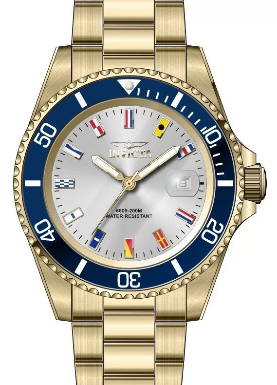 Invicta Men's 49886 Pro Diver  Quartz 3 Hand Silver Dial Watch