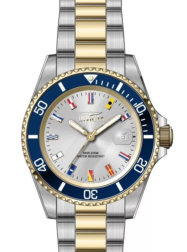 Invicta Men's 49887 Pro Diver  Quartz 3 Hand Silver Dial Watch