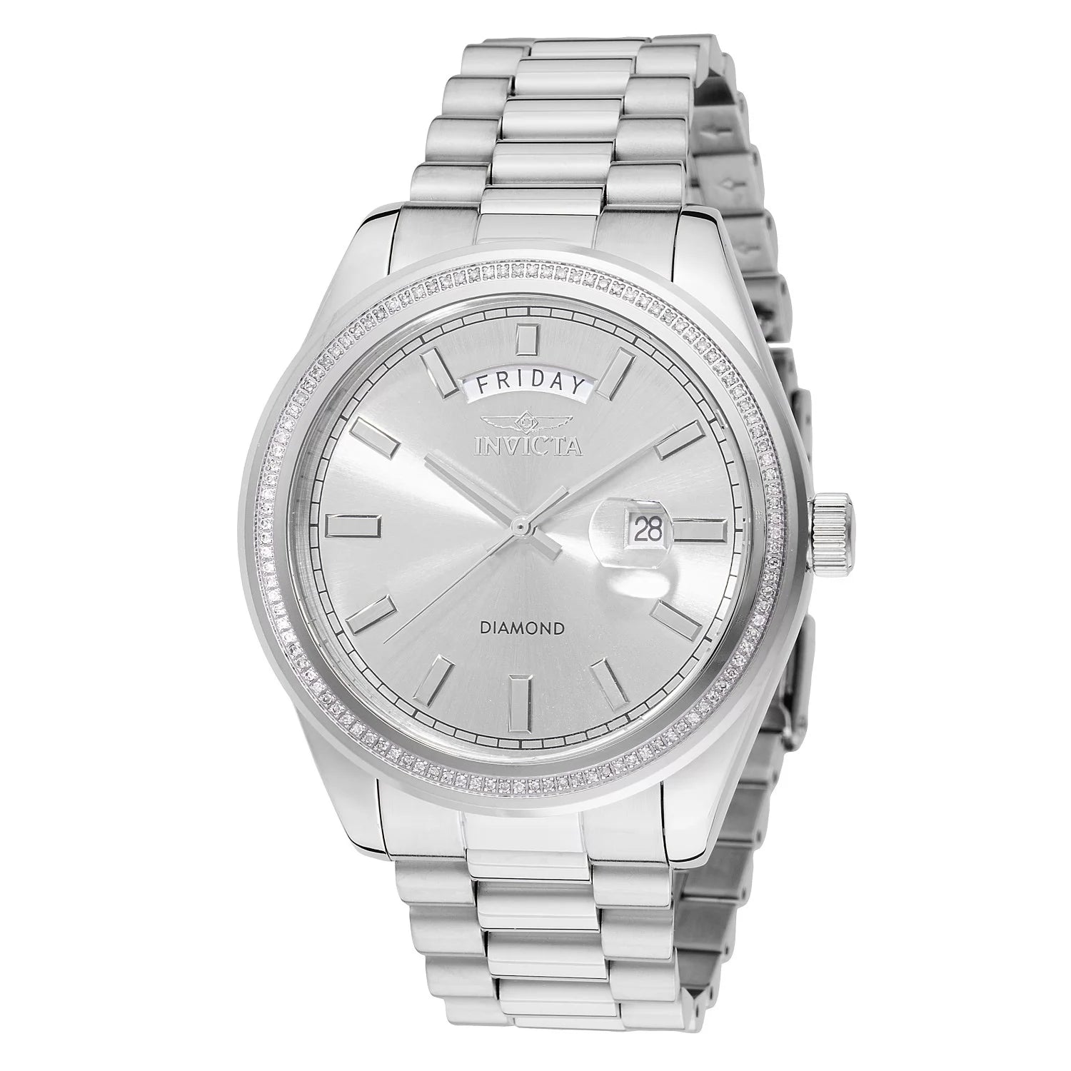 Invicta Men's 48759 Elite Diamond  Quartz 3 Hand Silver Dial Watch