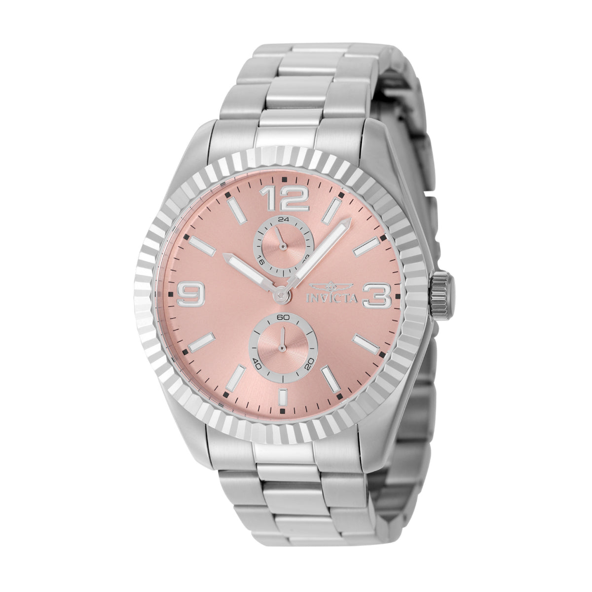 Invicta 43mm Specialty Plata / Peach (Compra 2 Relojes y Recibe 1 Perfume Lattafa Mini Gratis)