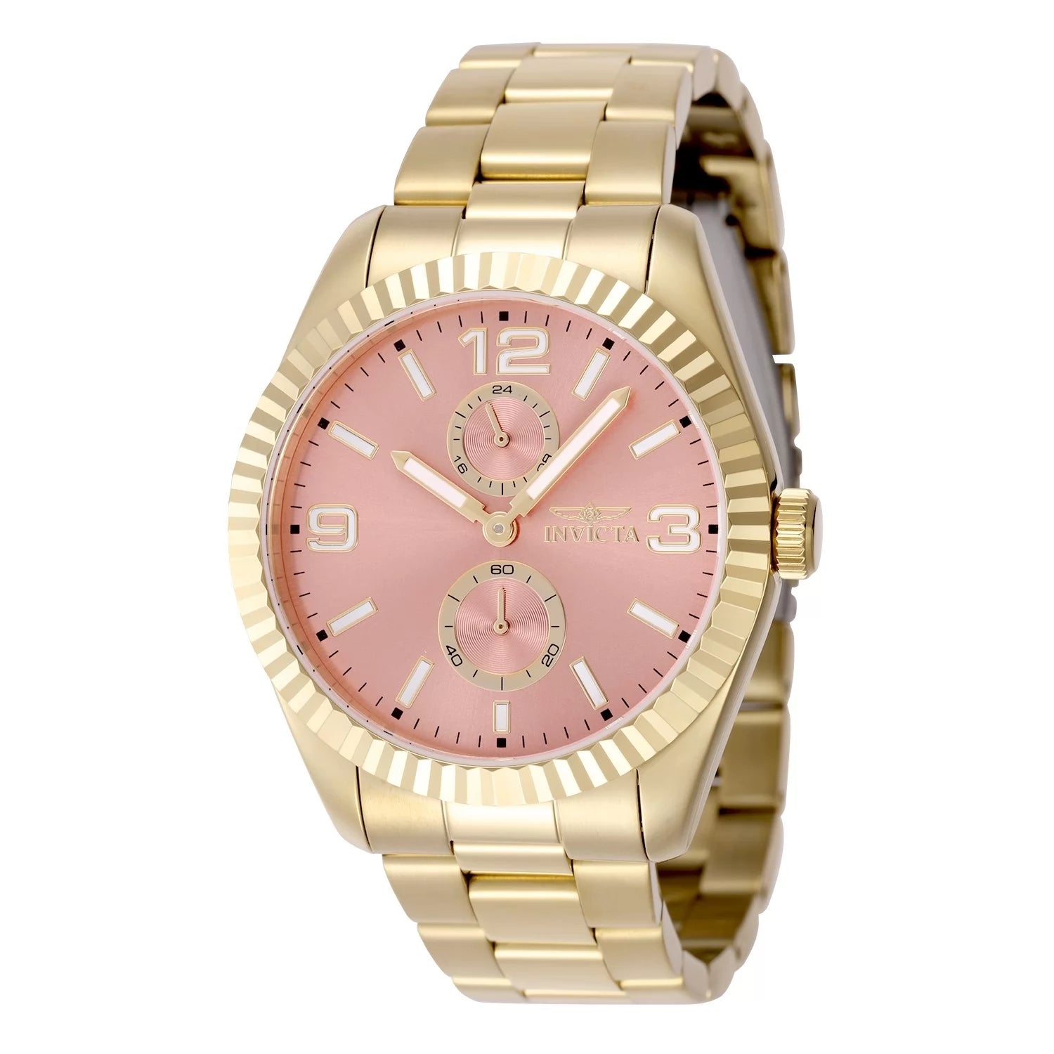 Invicta 43mm Specialty Dorado / Rosa (Compra 2 Relojes y Recibe 1 Perfume Lattafa Mini Gratis)