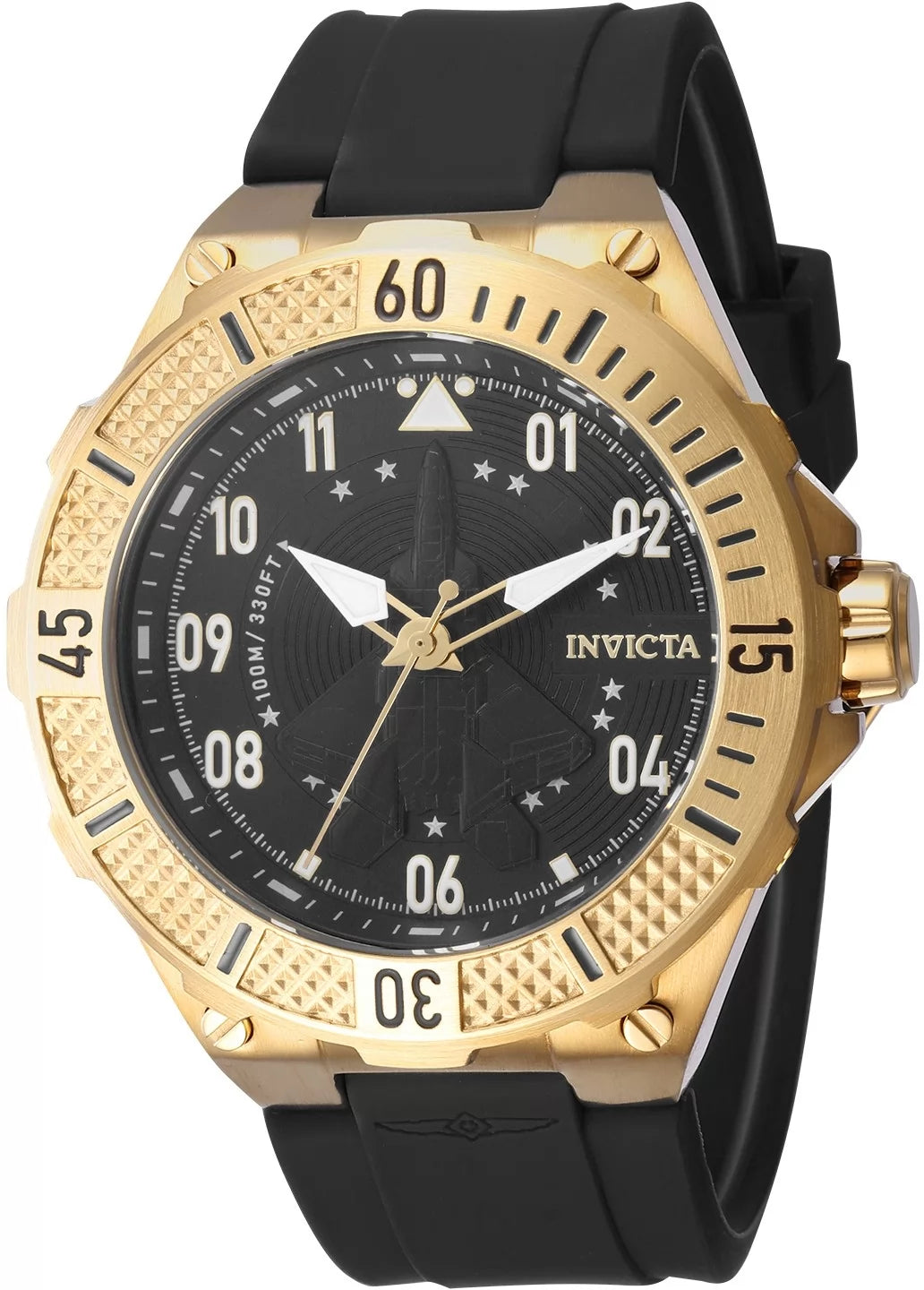 Invicta Men's 39889 Aviator  Quartz Multifunction Black Dial Watch