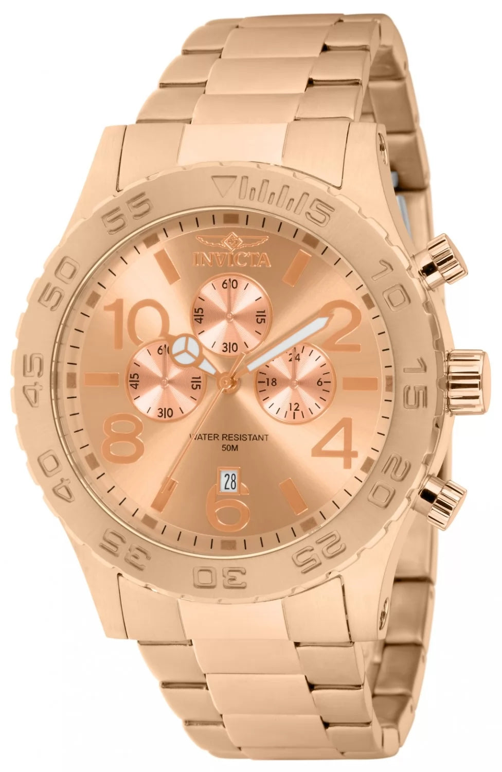 Invicta Men's 1271 Specialty  Quartz Chronograph Rose Gold Dial Watch