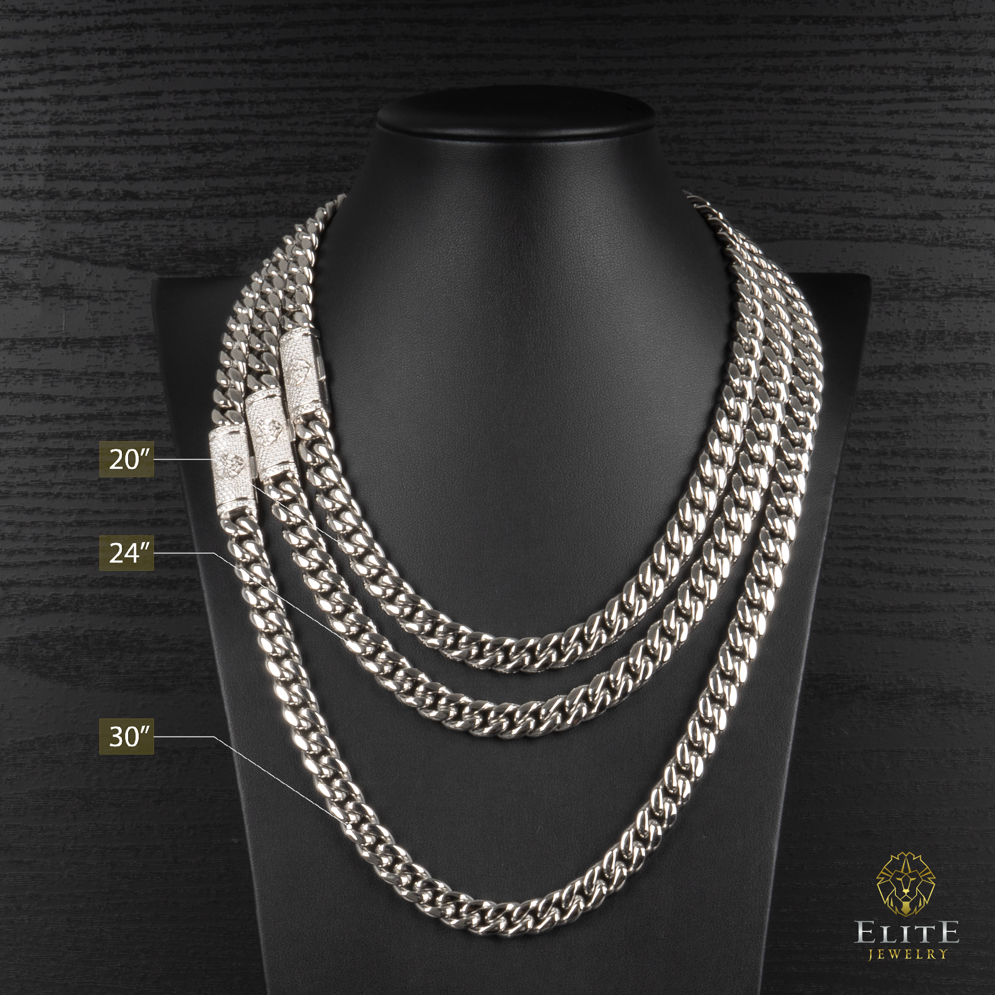 Cadena Cubana / Cierre Con Moissanite 10mm - Elite Jewelry Store 