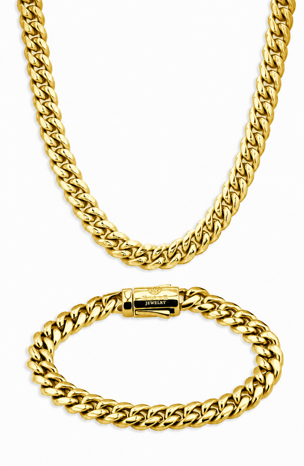 Oferta #125: Set Cubana 8mm Dorado + Pulsera