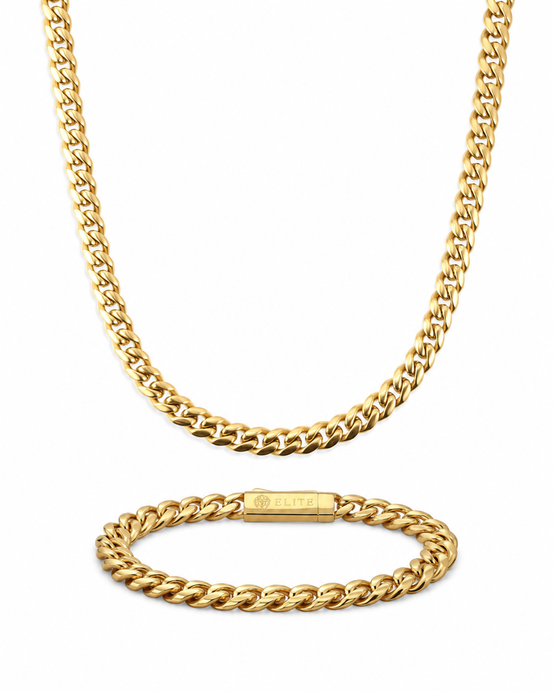Oferta #105: Set Cubana Miami 5mm Dorada + Pulsera