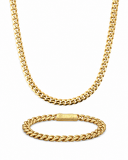 Oferta #105: Set Cubana Miami 5mm Dorada + Pulsera
