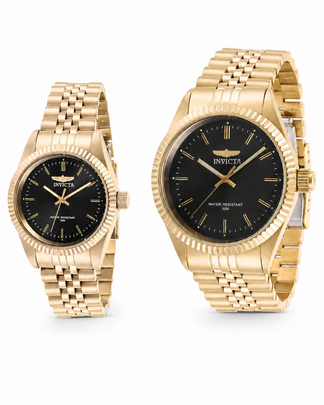 Oferta #108: Set de Pareja Invicta Dorado / Negro