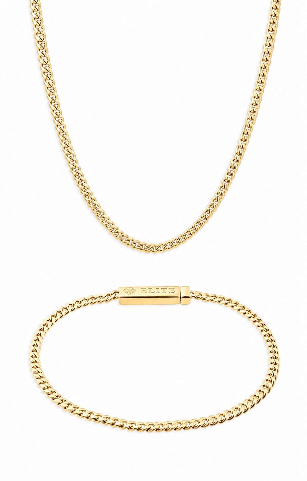 Oferta #123: Set Cubana 3mm Dorada + Pulsera