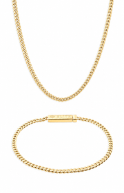 Oferta #123: Set Cubana 3mm Dorada + Pulsera