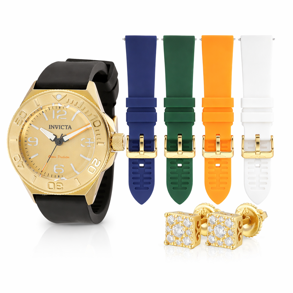 Oferta #5: Invicta + 5 Correas + Pantallas Cuadradas Moissanite