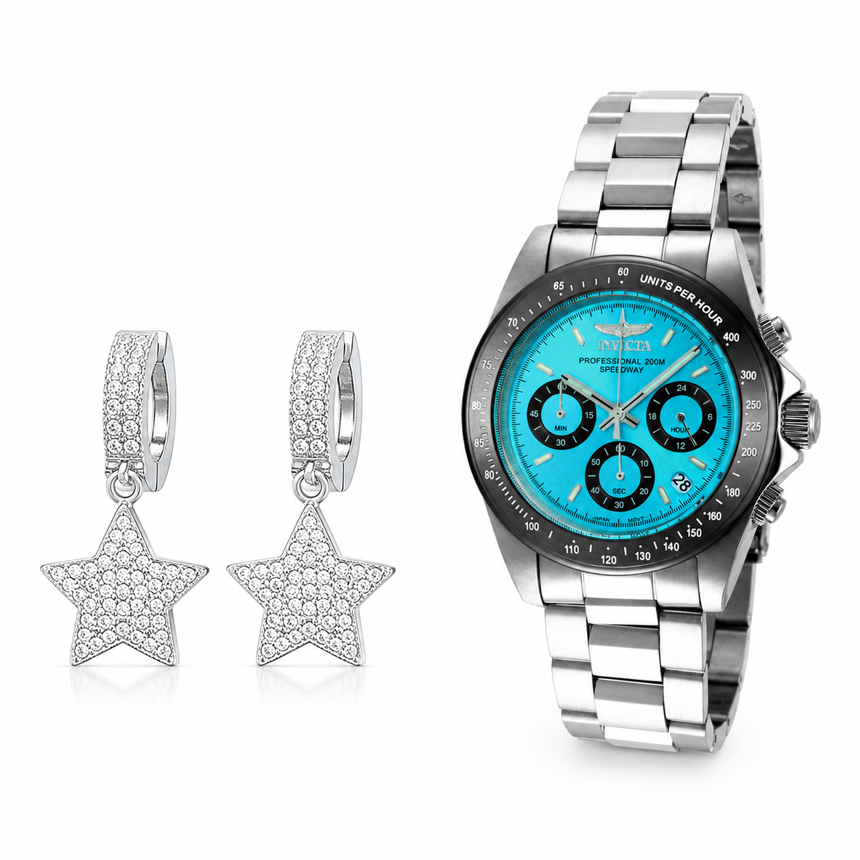 Invicta 40mm Speedway Plata/Aqua + Pantallas