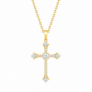 Pendant Cruz Luz Divina 100% Moissanite + Cadena Gratis