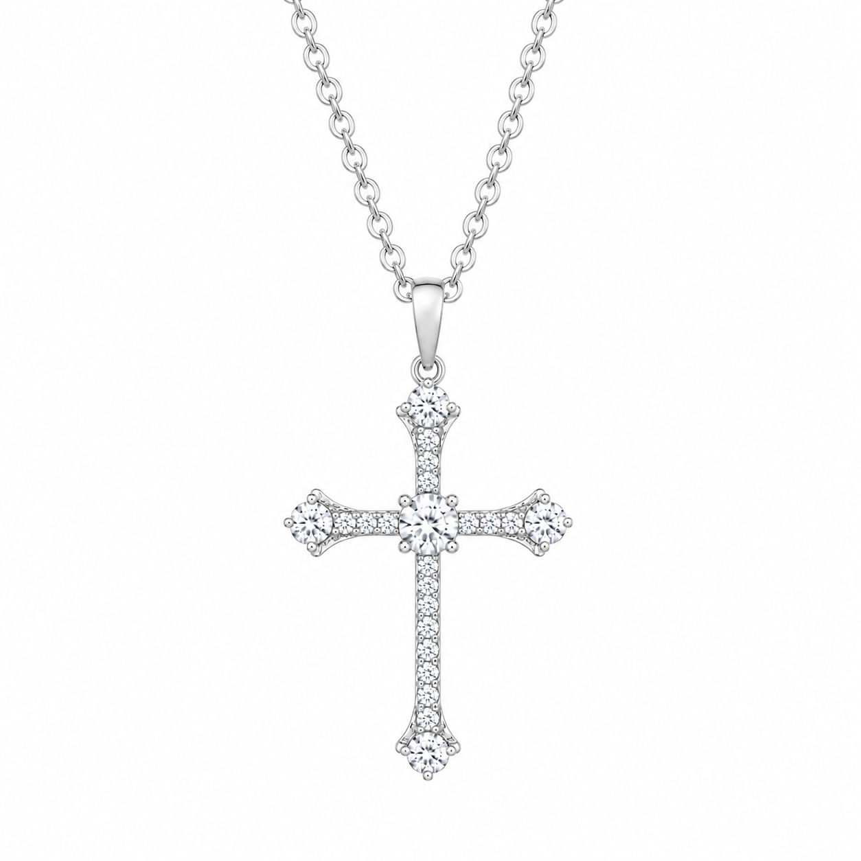 Pendant Cruz Luz Divina 100% Moissanite + Cadena Gratis