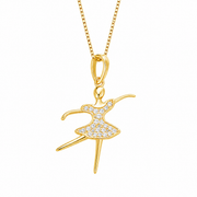 Pendant Bailarina 100% Moissanite + Cadena Gratis