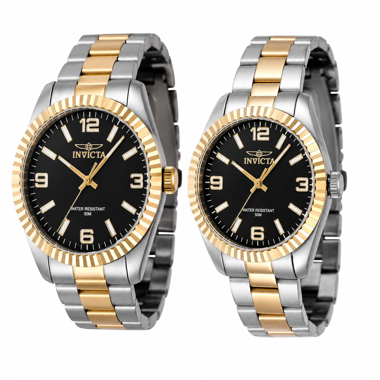 Set de Pareja: Invicta 43mm y 36mm Specialty (2) Tonos / Negro
