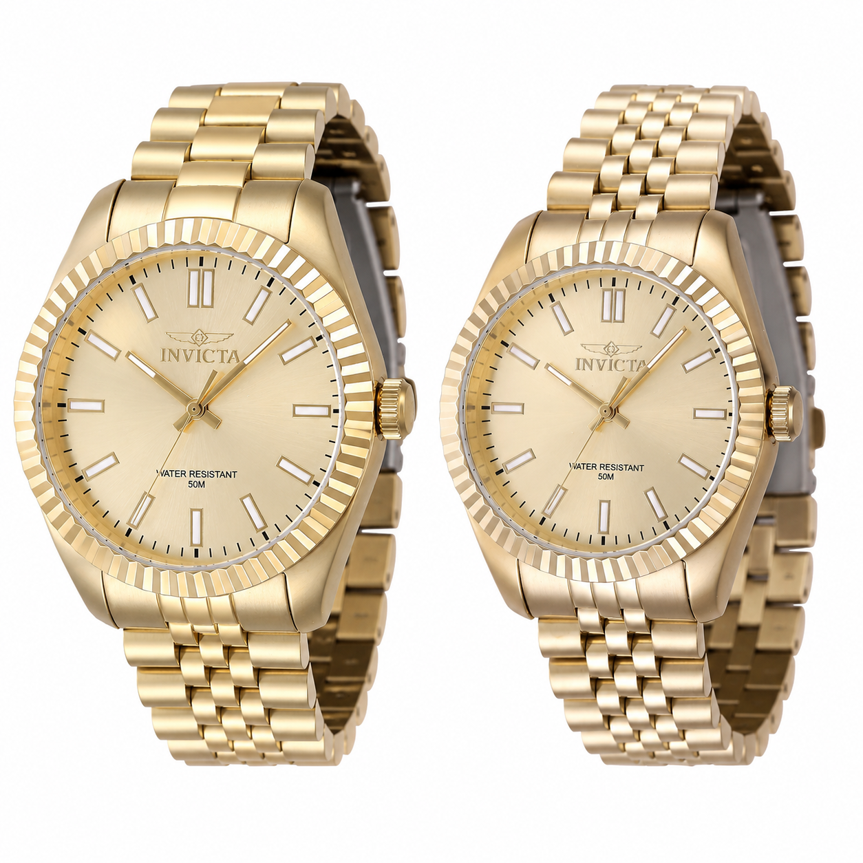 Set de Pareja: Invicta 43mm y 36mm Specialty Dorado