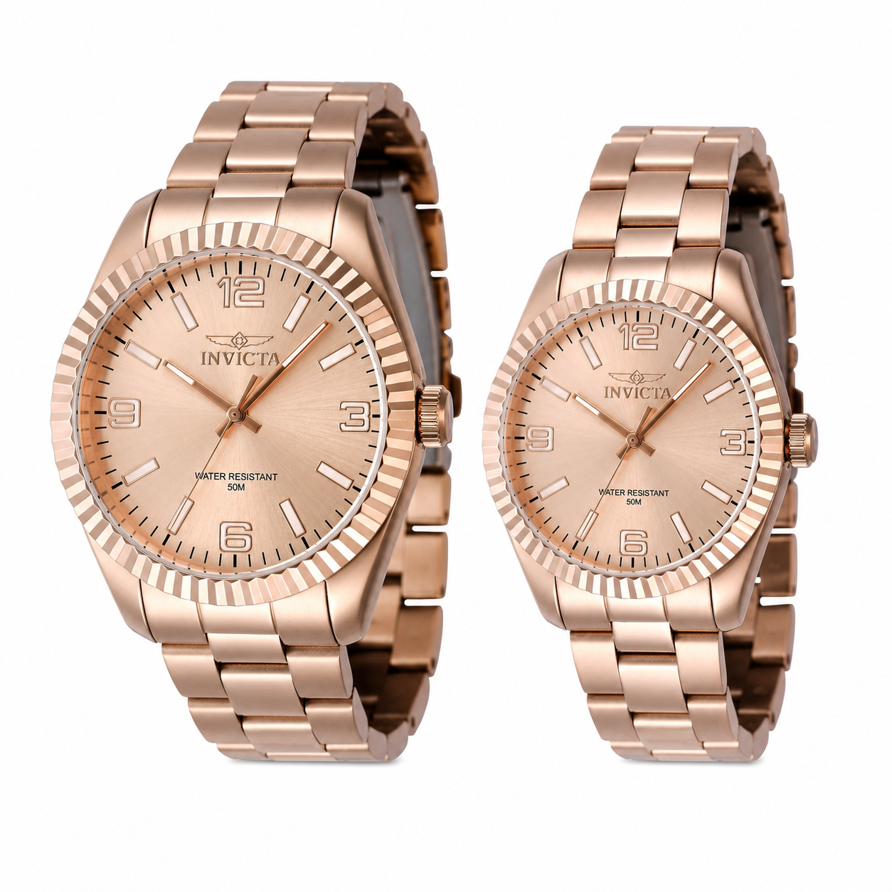 Set de Pareja: Invicta 43mm y 36mm Specialty Rose Gold