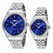 Set de Pareja: Invicta 43mm y 36mm Specialty Plata / Azul