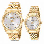 Set de Pareja: Invicta 43mm y 36mm Specialty Dorado / Blanco