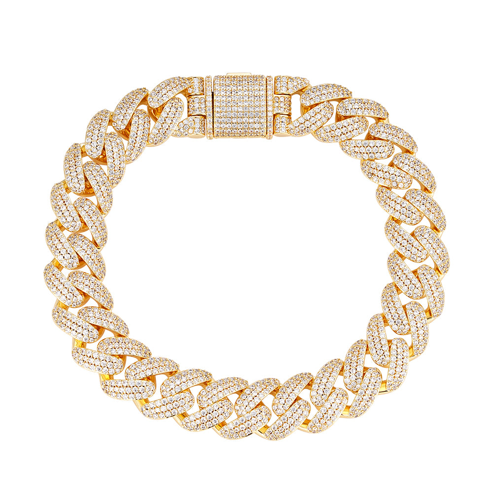 Pulsera Cubana Iced Clasica 12mm