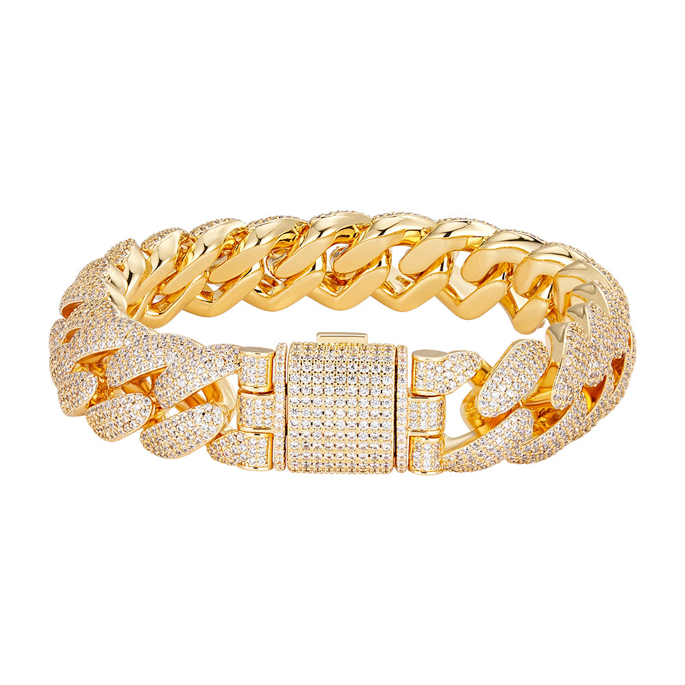 Pulsera Cubana Iced Clasica 14mm