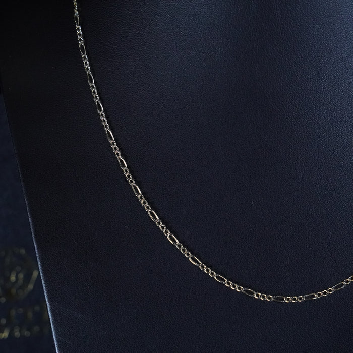 Cadena Figaro Pave 2mm Oro 10K