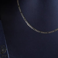 Cadena Figaro Pave 3mm Oro 10K