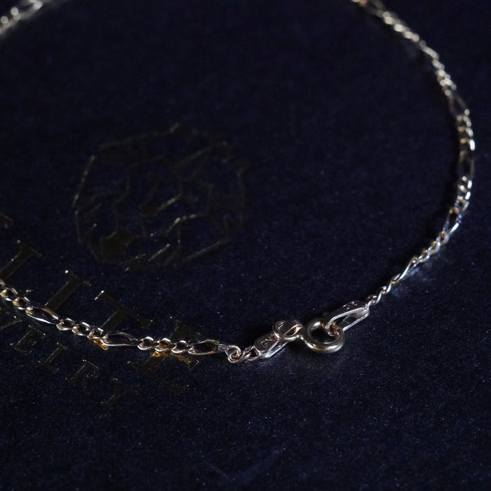 Pulsera Figaro Pave 2mm Oro 10K