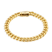 Pulsera Cubana 8mm Dorado