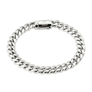 Pulsera Cubana 8mm Plata